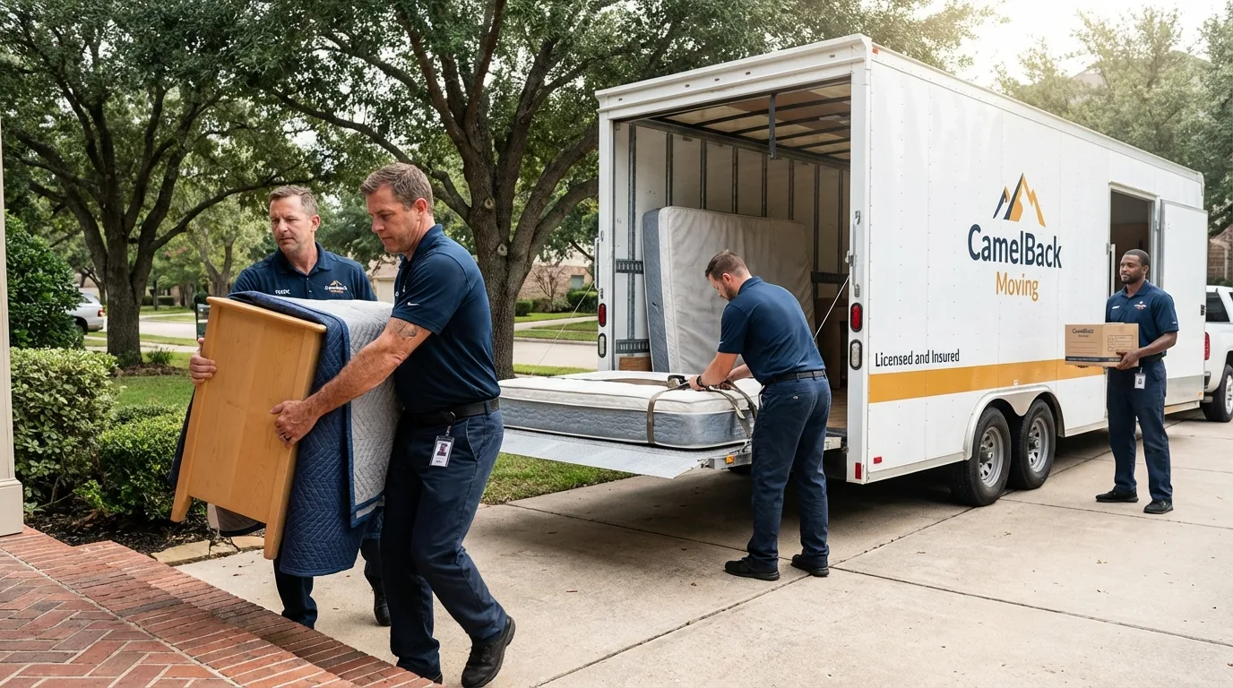 Crew loading residential truck for cross-state move from Riva, MD